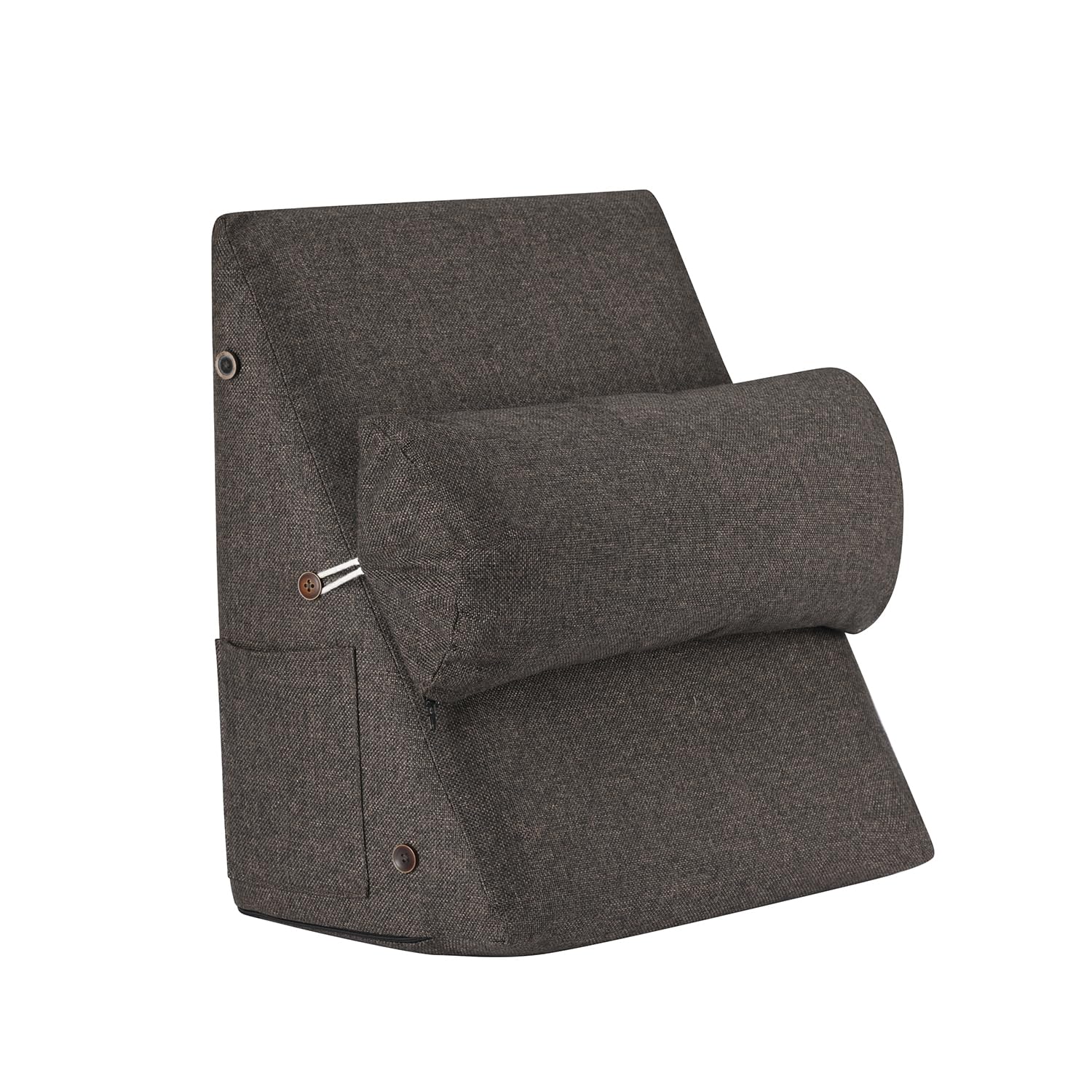 Adjustable Wedge Pillow, Prevents Acid Reflux & Snoring, Bed Pillow, Dark Brown | Made Of Memory Foam Pillow, Microfiber For Neck & Back Support | Soft Washable Cover, Multi-Purpose Use