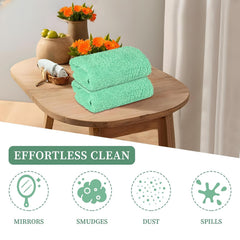 Kuber Industries Microfiber Cleaning Towel 200 Gsm | Reusable Cleaning Cloths For Kitchen, Duster & Home Cleaning Towel Hanging Loop - Pack Of 1 (Green)