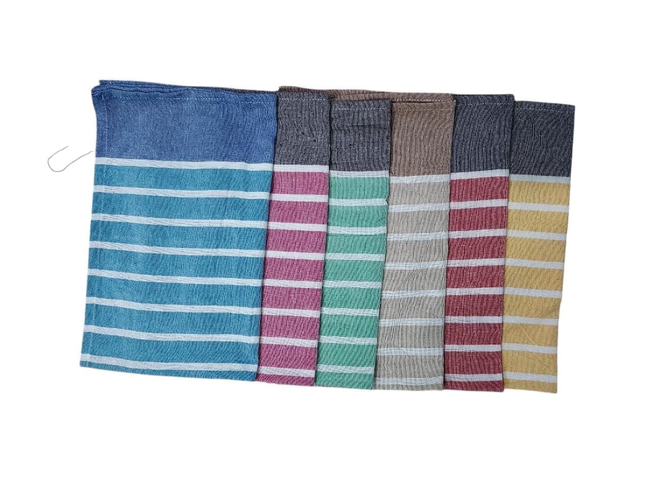 VäRde Premium Hand Towels 250 Gsm Cotton | Face Towel, Kitchen Towel, Floor Towel, Soft Towels | Striped & Solid Pattern. (Pack Of 6) Assorted