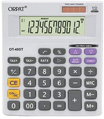 Orpat Ot 400t/400gt Calculator (White/grey) | 120 Steps Check Display | Automatic Calculation Price Tax , Price Less Tax ,tax Amount
