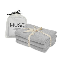 Musa Banana Hand Towels 400 Gsm | Terry Hand Towel For Wash Basin Kitchen Gym Towel For Men (Shadow Grey) -Set Of 3