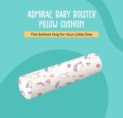 Premium Memory Foam Bolster Pillow, Unicorn Print, White - 24 X 6 Inch | For Colic, Acid Reflux, Spit Up | Washable Cover, Hypoallergenic, Lightweight | Soft & Breathable Fabric Pillow