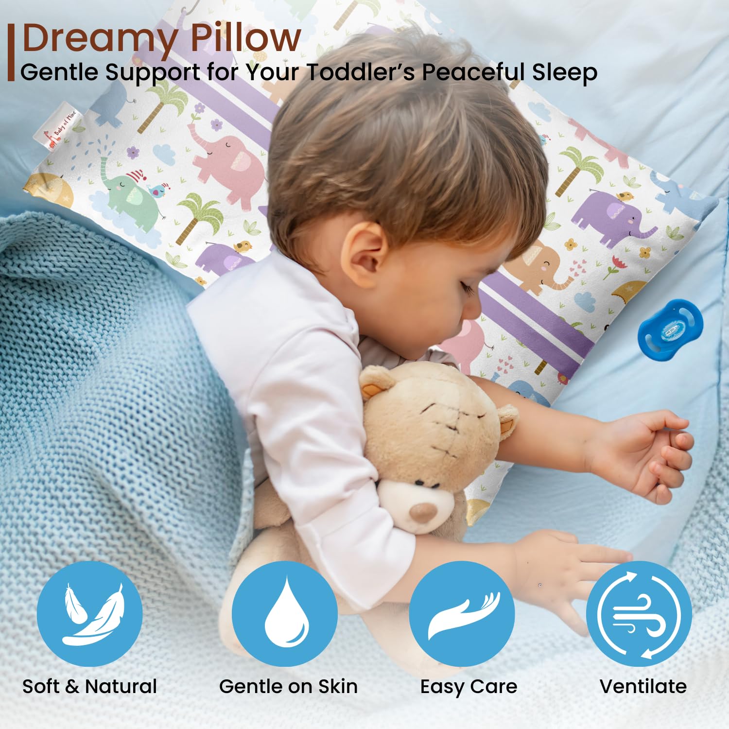 Personalized Pillow For Kids, Super Soft Cotton Kids Cushion - 12 X 18 Inches | Custom Name, For 5 Years Old Kids, Adorable Prints | For Head, Neck Support Baby Pillow - Pillow 07