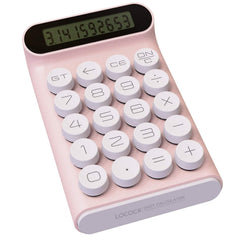 Mechanical Switch Calculator, Handheld For Daily And Basic Office,10 Digit Large LCD Display (Pink)