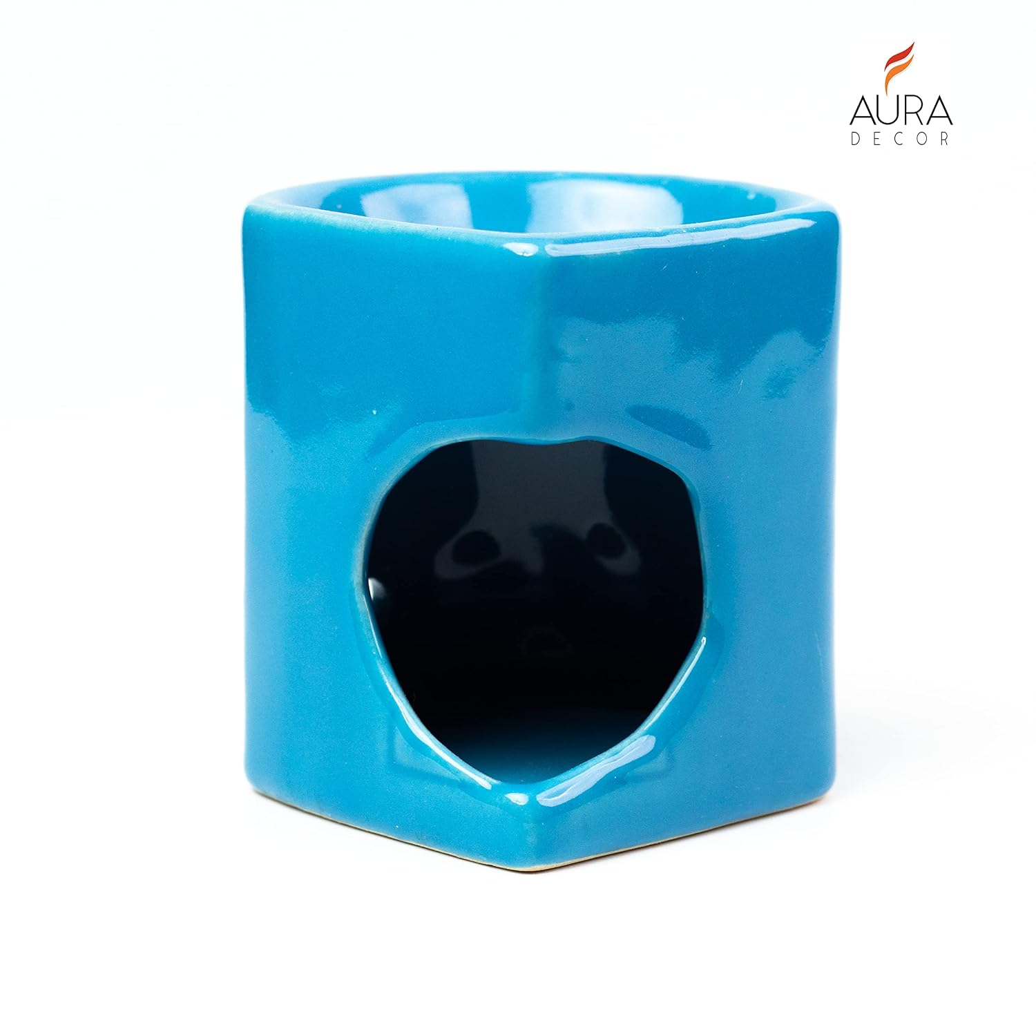 AQUA HANDCRAFTED SMALL CERAMIC BURNER / DIFFUSER WITH 1 T-LIGHT CANDLE STAND