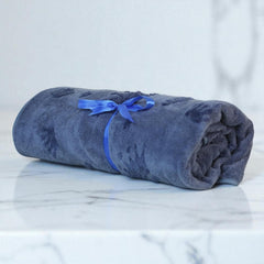 Hanker Embossed Microfiber Luxury Bath Towel 500 Gsm | Super Soft On Skin, Frizz Free Hair Post Wash (Blue Crown Pattern)