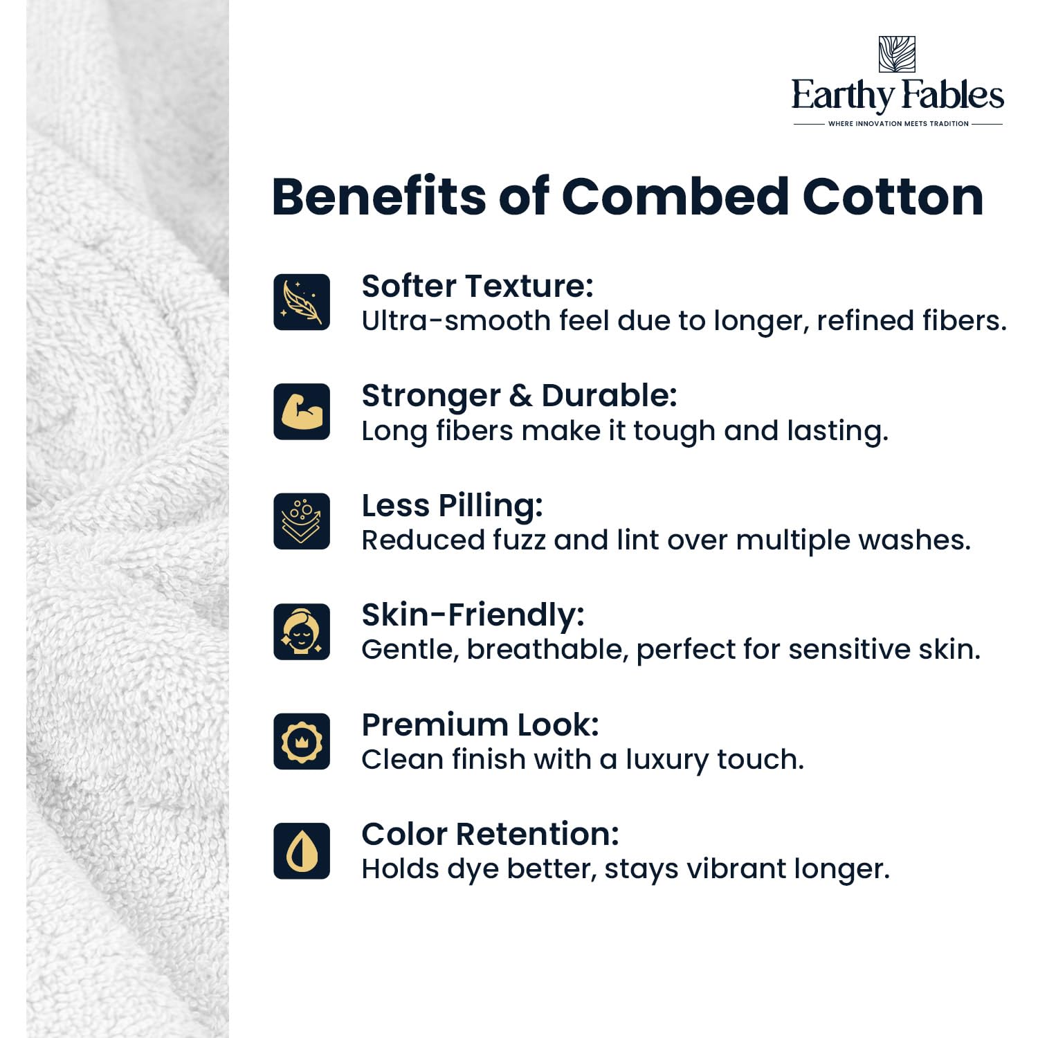 Earthy Fables Premium Hand Towels 600 Gsm | 100% Combed Cotton Ultra Soft Quick Dry & Highly Absorbent, For Home, Gym & Travel | Set Of 2 (White)