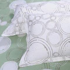 1 King Bedsheet With 2 Pillow Covers - 108 X 108 Inches, Green & Off White | Beautiful Print & Luxury Look Bedsheet | Cotton Bedsheet Is Naturally Comfortable