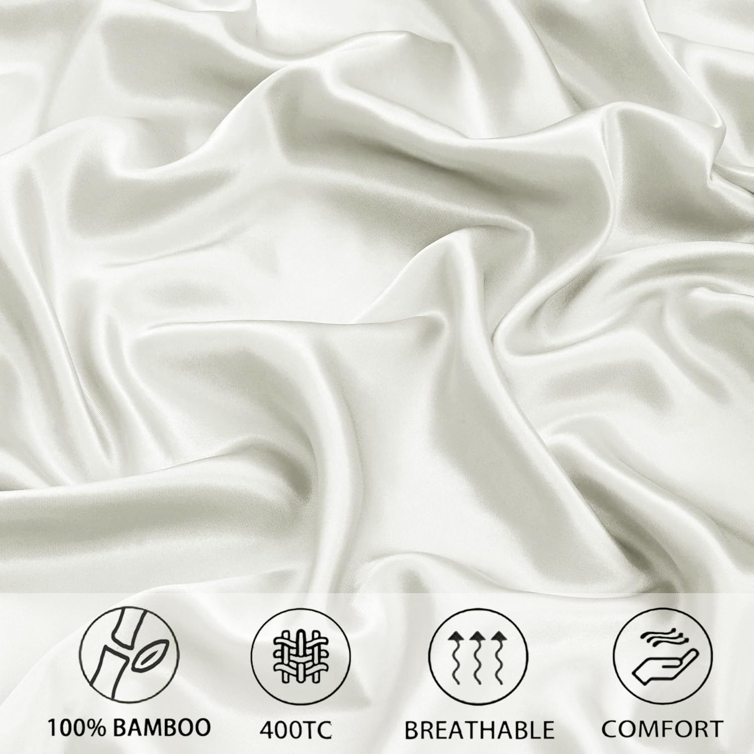 Elastic Fitted Bedsheet Queen Size With 2 Pillow Cover - 60 X 78 X 10 Inches, Cream | Lightweight & Breathable, Perfect For All Seasons
