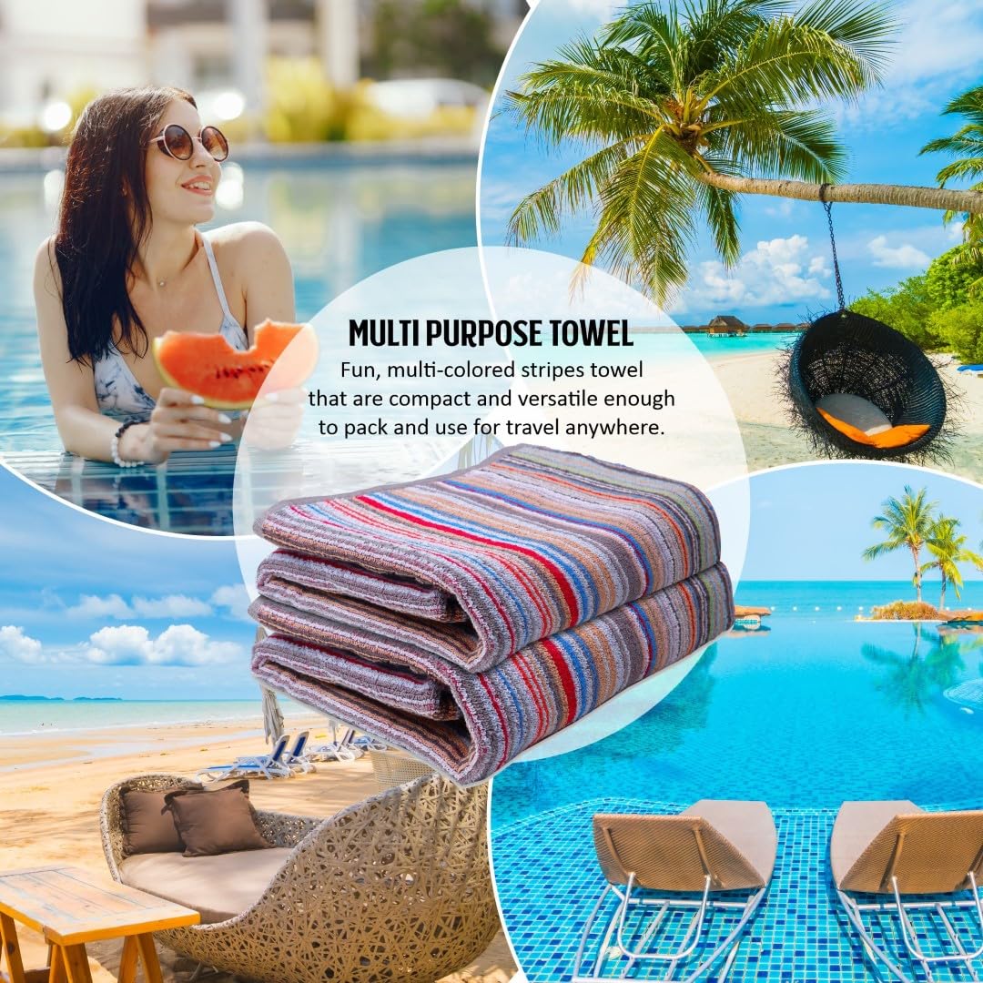 Ambra Linens Highly Absorbent Bath Towels 1 Kg | 100% Cotton, Soft & Plush All Seasons Use, Extra Large Size (Grey Boat)- Pack Of 2