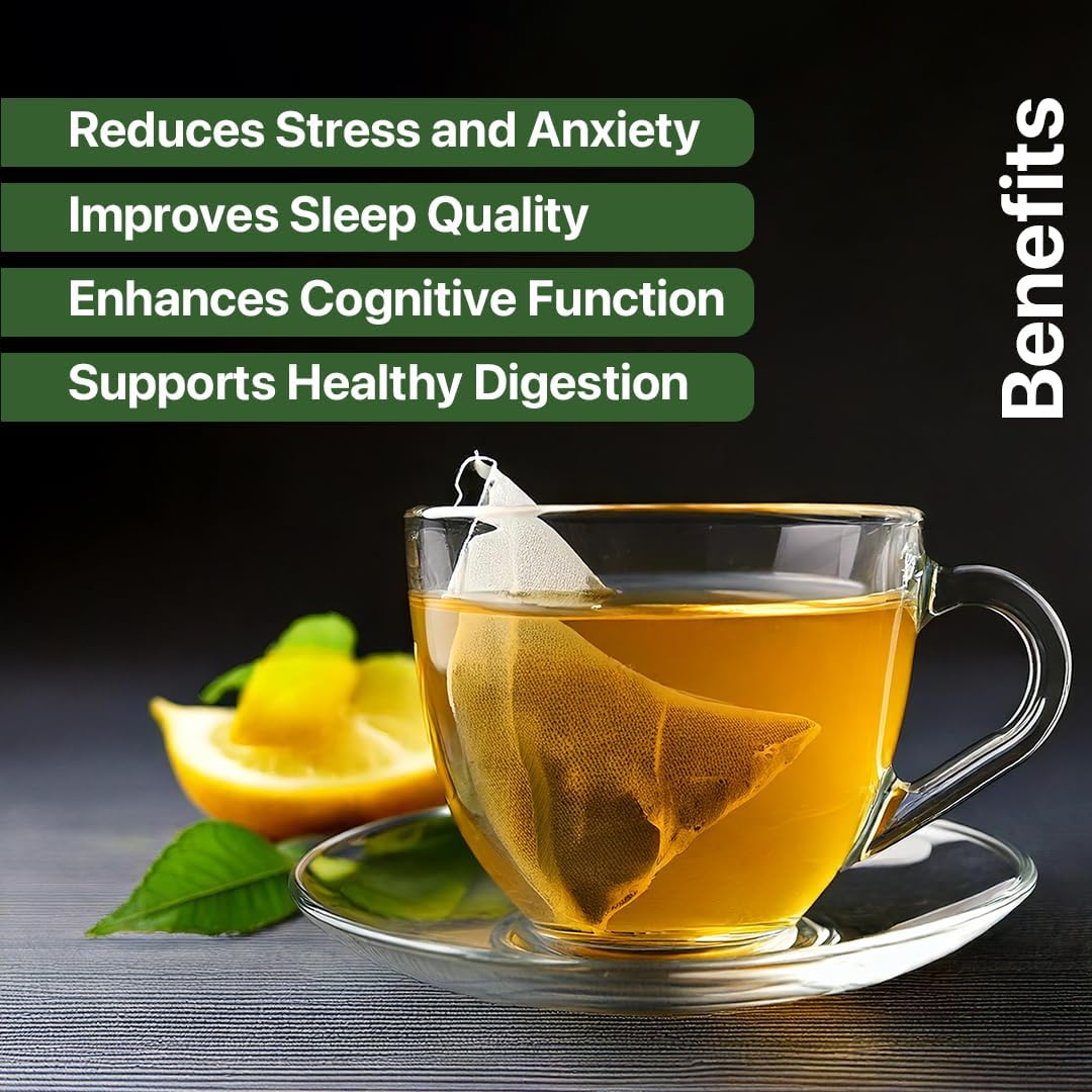 Blue Tea Lemon Balm Herbal Tea - 50gm Reusable Pet Jar, 1.7 Ounce, 50+ Cups | Relieves Stress, Reduces Bloating, Improves Digestion - Caffeine Free, Non-GMO