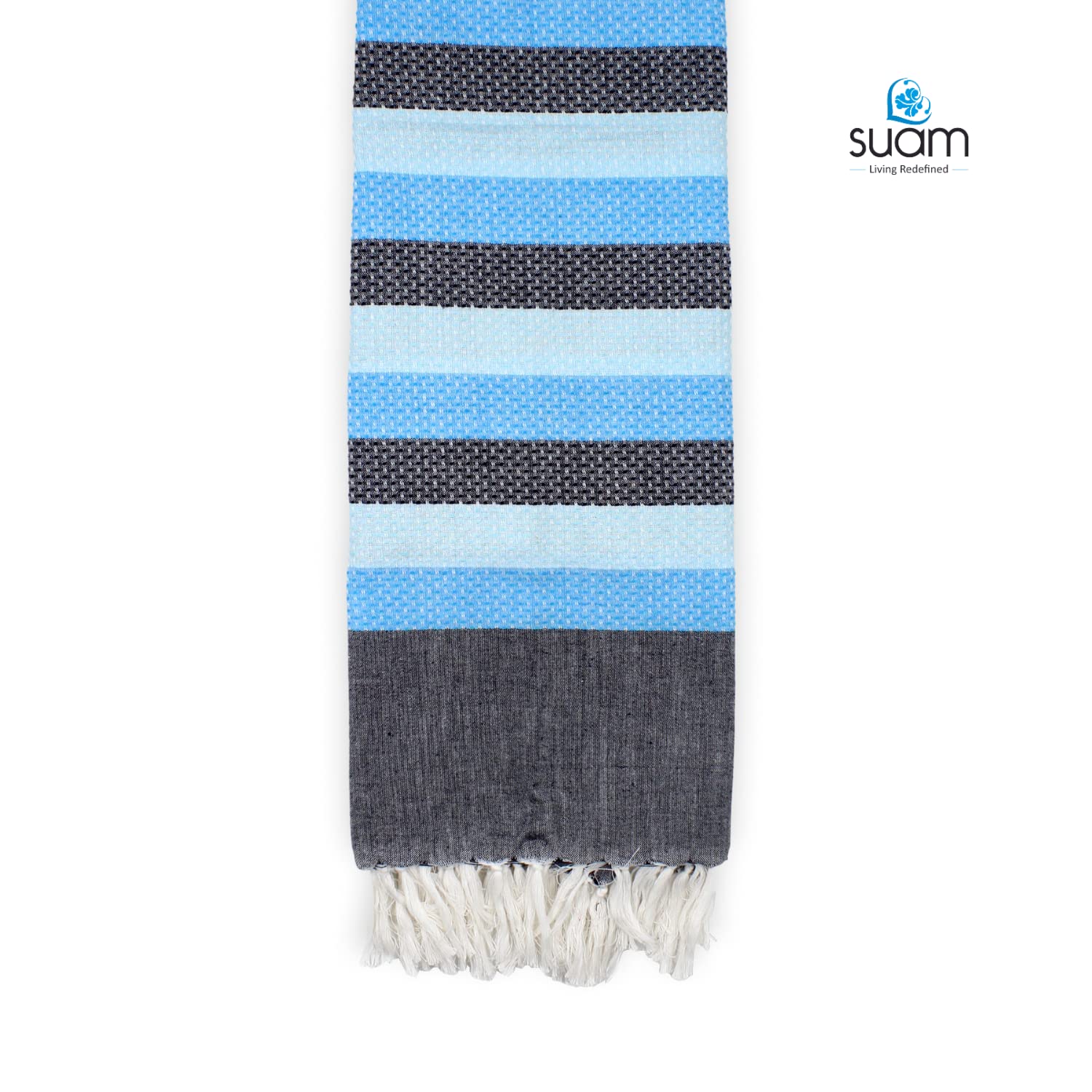 Suam Candy Cotton Towel 400 Gsm | Quick Dry, Soft & Absorbent Ideal For Bath, Beach, Gym & Travel (Blizzard Blue & Curious Blue)