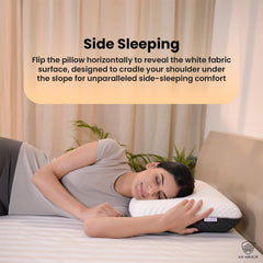 Memory Foam Pillow, Dual Side Sleeping For Back & Side Sleepers - 25x15.5x5 Inches | Orthopedic Cervical Pillow For Neck Pain & Shoulder Pain, Spondylitis | Bamboo Cover, White - Pack Of 1