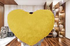 Love Heart Pillow Best Gifts For Birthday Valentine's Day, Yellow, Big Size | Give Thanks With A Grateful Heart Love Fur Throw Pillow Cushion | Beautiful Heart Pillow, Washable - Pack Of 1
