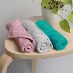 Heelium Bamboo Face Towel 600 Gsm | Ultra Absorbent & Odour-Free 3x Softer Than Cotton Towels | Pack Of 3 -Light Grey, Teal & Peach