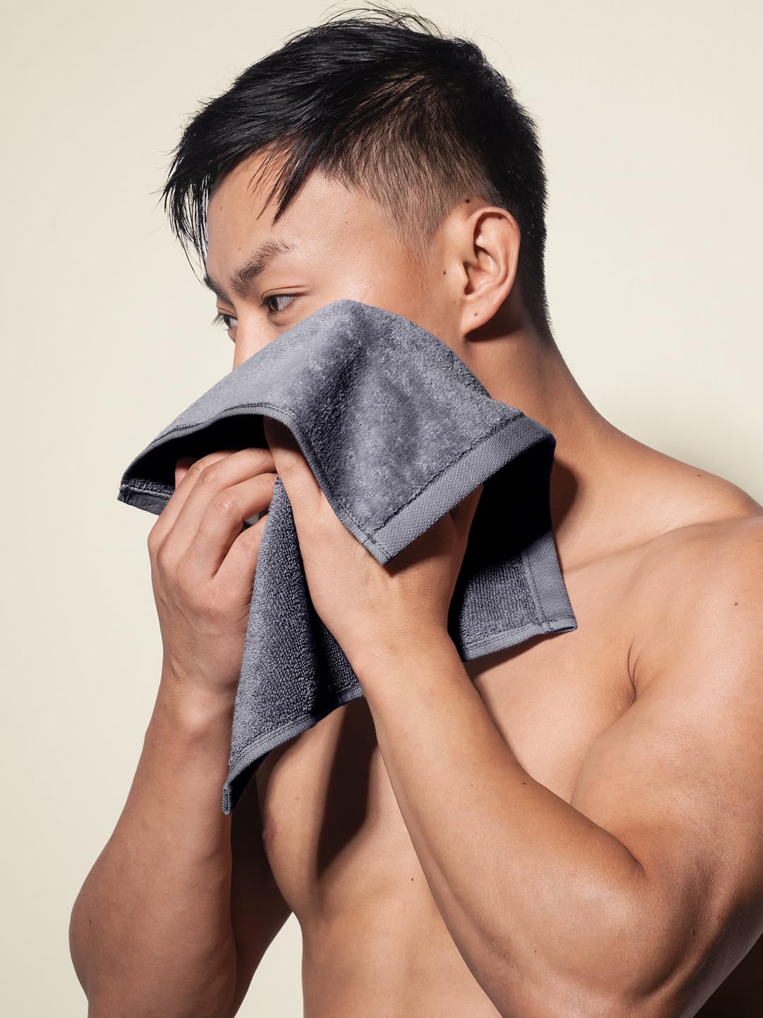 Damensch 100% Cotton Face Towel 900 Gsm | Super Soft Gym For Workout, Ultra Absorbent Towel Quick Dry Face Towel - Twilight Grey (Pack Of 6)