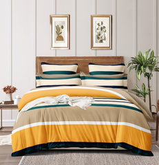 King Size Comforter With 1 King Size Flat Bedsheet & 2 Pillow Cover - (90x100 Inch) Multicolor | Perfect Gifts Set Wedding, Anniversary - 4 Pcs Bedding Set
