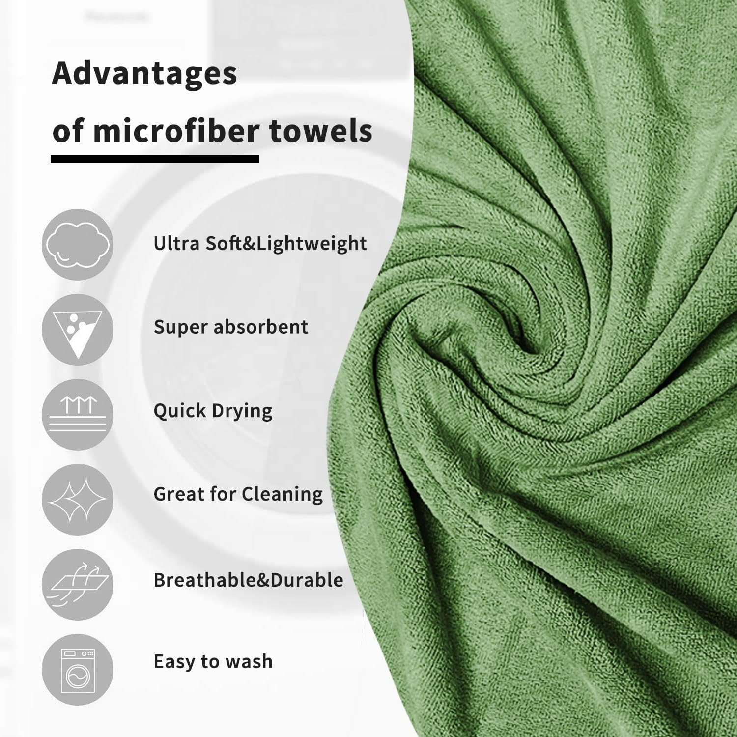 Payaakon – An Ageless Version Microfiber Bath Towels 500 Gsm | Large Size Super Soft Coral Fleece Bathing Towel With Button Quick Dry Super Absorbent-Bath Towel (Green)