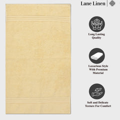 Fresh From Loom Luxury Fur Collection Hand Towel 500 Gsm Napkins Cotton High Absorbency Double Stitched Size (Cream) - Set Of 2