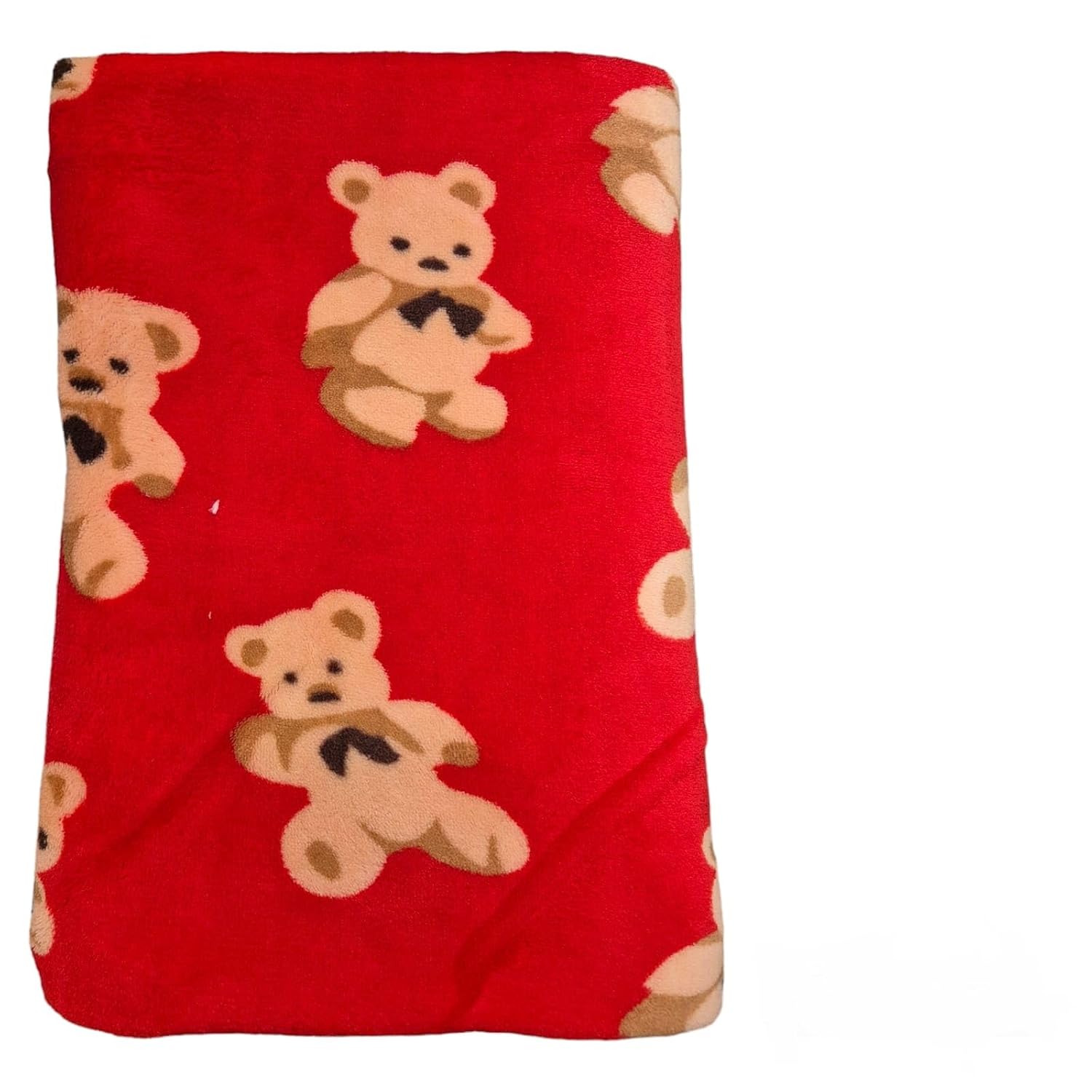 Microfiber Teddy Printed Bath Towel 400 Gsm | Absorbent Super Soft & Comfortable Quick Drying Bathing Towel (Red)