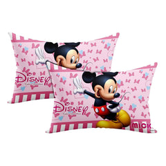 Kid's Disney Mickey & Minnie Pillow For Sleeping, Pink - 12 X 18 Inches | Cozy & Fluffy Super Soft Pillow | Suitable For All Sleepers, Multipurpose & Comfortable, Breathable - 2 Pcs