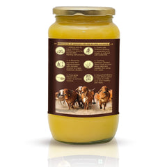 Organic (Cream Bilona) A2 Gir Cow Ghee By Divya Kamdhenu | Healthy & Delicious Nutrients Lab Certified Desi Ghee Good For Muscles | (1 Litr) 33.8 Ounce | Jar Pack