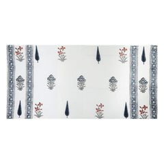 Urbano Homz 100% Cotton Large Size Bath Towel 350 Gsm | For Men & Women, Ethnic Bathing Towel (Floral Blue & Red)