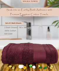 Rangoli Soft Absorbent Durable Towels Earthly Egyption Cotton Plush Oversized Bath Towel 600 Gsm (Maroon)