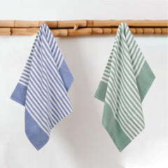 Mush Bamboo Turkish Hand Towels 250 Gsm | 100% Bamboo Gym Towel For Men & Women | Ultra Soft, Absorbent & Quick Dry Towel | Navy & Dark Green (Set Of 2)