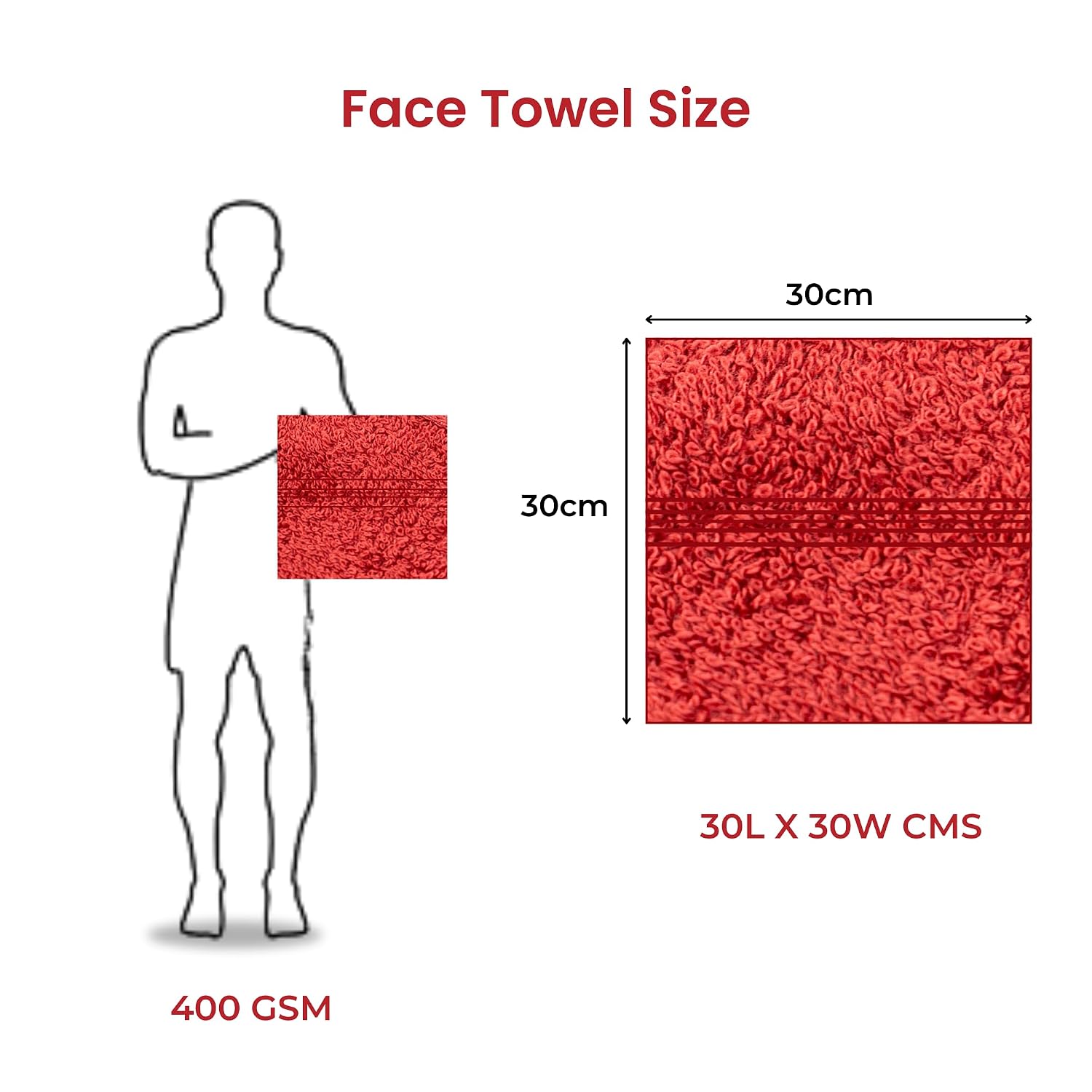 Akiko Home 100% Cotton Essential Series Face Towel 600 Gsm | Soft Absorbent & Durable Washcloth For Men & Women, Compact Travel Towel -Pack Of 4 (Grey & Maroon)