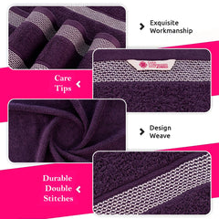 Casa Copenhagen Egyptian Cotton Waffle Large Size Bath Towel 500 Gsm (Dark Purple)