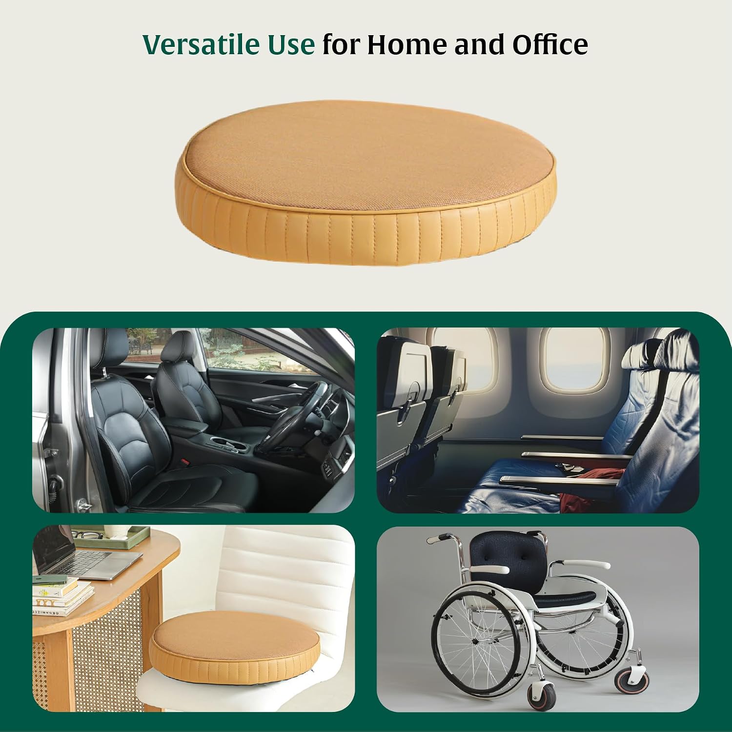 Round Chair Cushion Pad, Memory Foam Pillow, Seat Cushion, King Size - 18 Inch | High-Resilience Pillow, Hip Support & Back Pain Relief | Sitting Pillow, Office Chair Cushion - Set Of 2