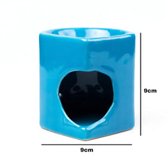 AQUA HANDCRAFTED SMALL CERAMIC BURNER / DIFFUSER WITH 1 T-LIGHT CANDLE STAND