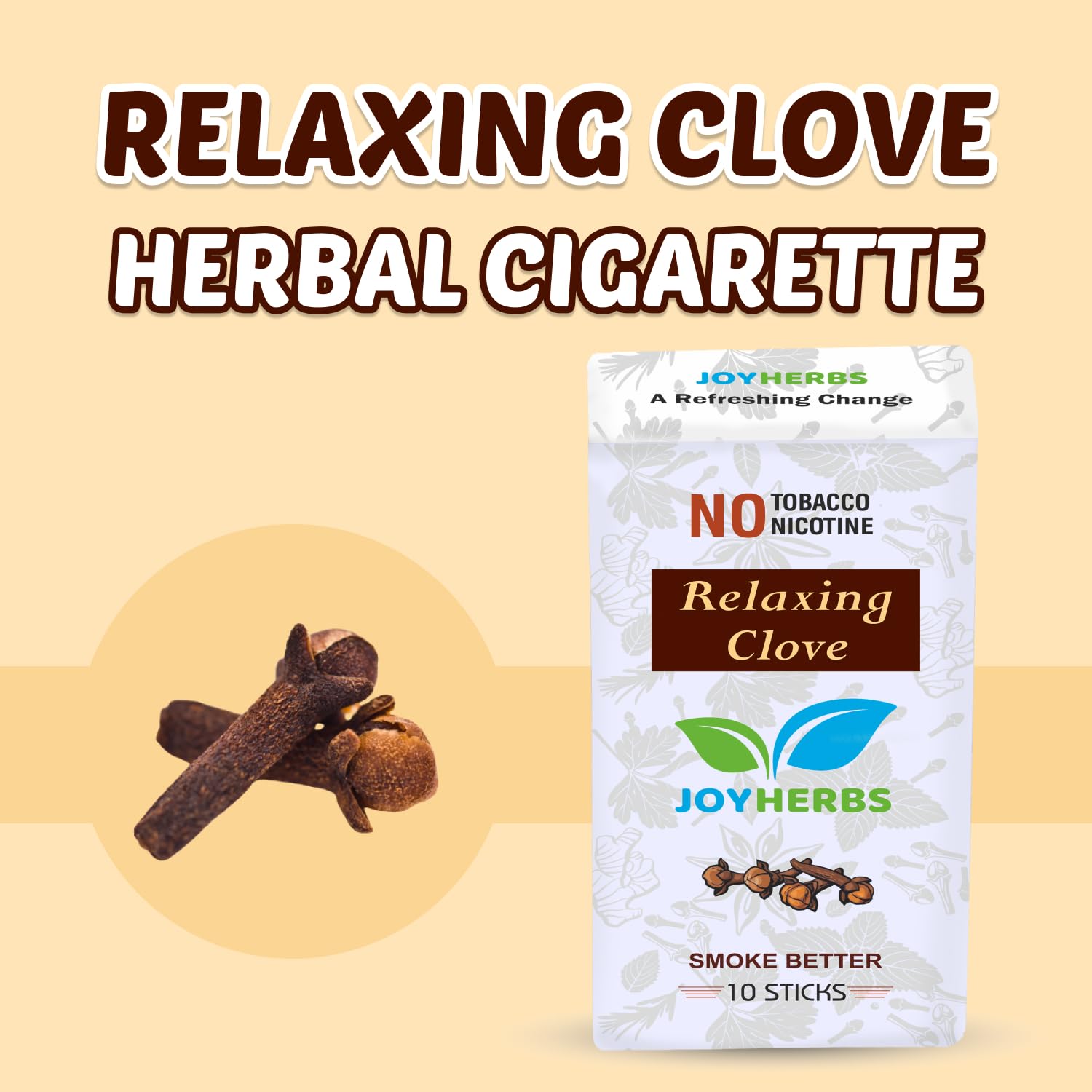 Herbal Cigarettes For Smoking, Clove Flavoured King Size Herbal Smoke Sticks Pack Of 30 - Tobacco Free & Nicotine Free