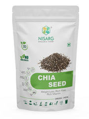 Nisarg Organic Farm Black Chia Seeds Natural & Organic, Diet Food, Unroasted With Omega 3 & Fiber Boosts Immunity For Eating & Weight Loss Management, Healthy Snacks | 1kg 2.2lbs