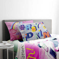 100% Cotton Kids Bedsheet For Single Bed With 1 Pillow Cover - 57 X 88 Inches, Multicolor | Durable & Wrinkle Free - All Season Bedding