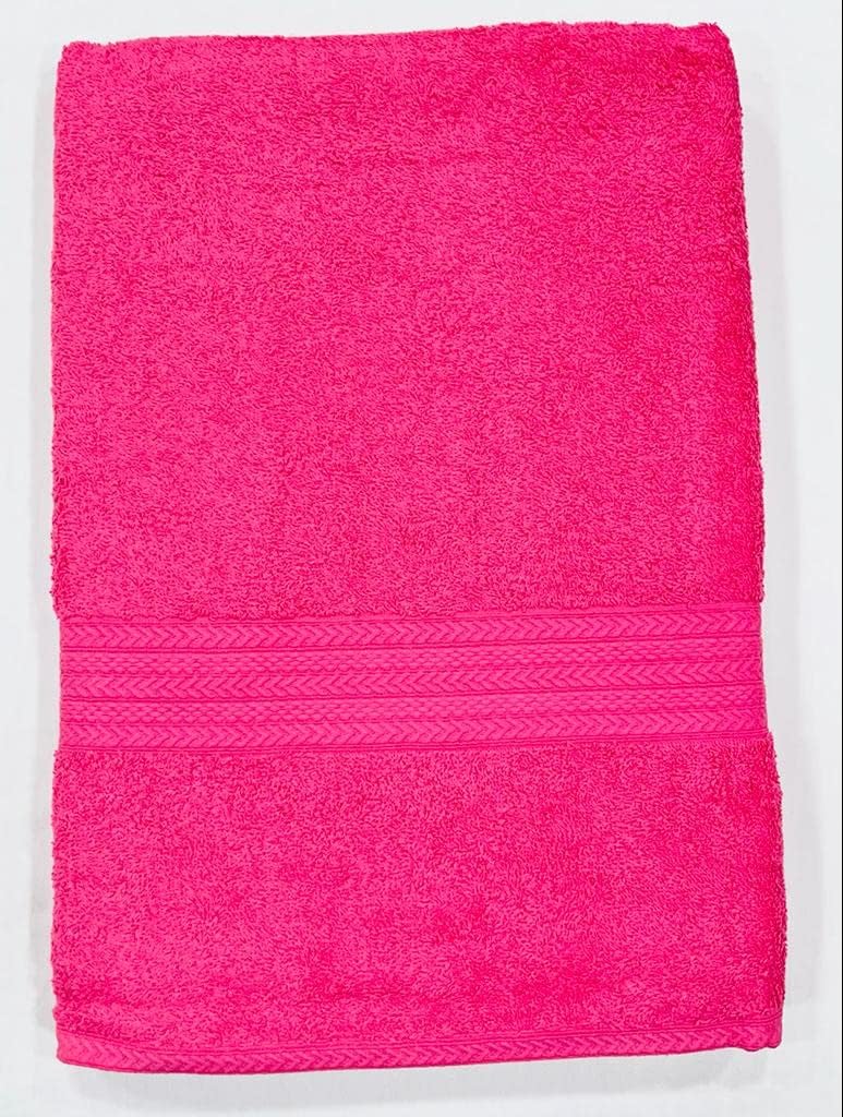 100% Cotton Large Size Bath Towel 500 Gsm | Soft & Absorbent Quick Dry & Durable Bath Towel (Dark Pink)