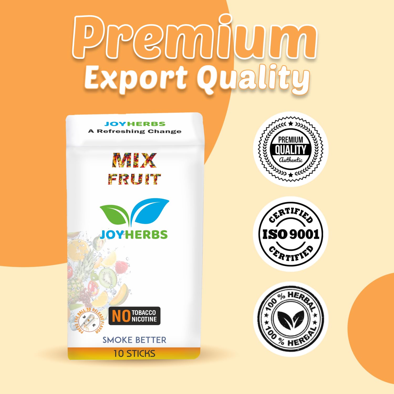 Ayurvedic Herbs Tobacco Alternatives | Non Addictive Clove, Original, Menthol & Mix Fruit Flavour Smoke 10 Sticks Each - Tobacco & Nicotine Free Combo Pack