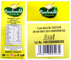 Organic Pure A2 Pure Ghee By Panchmishti | Good Source Of Vitamin A & Healthy Desi Danedar Cow Ghee Perfect For Laddus | (1 Litr) 33.8 Ounce | Box Pack