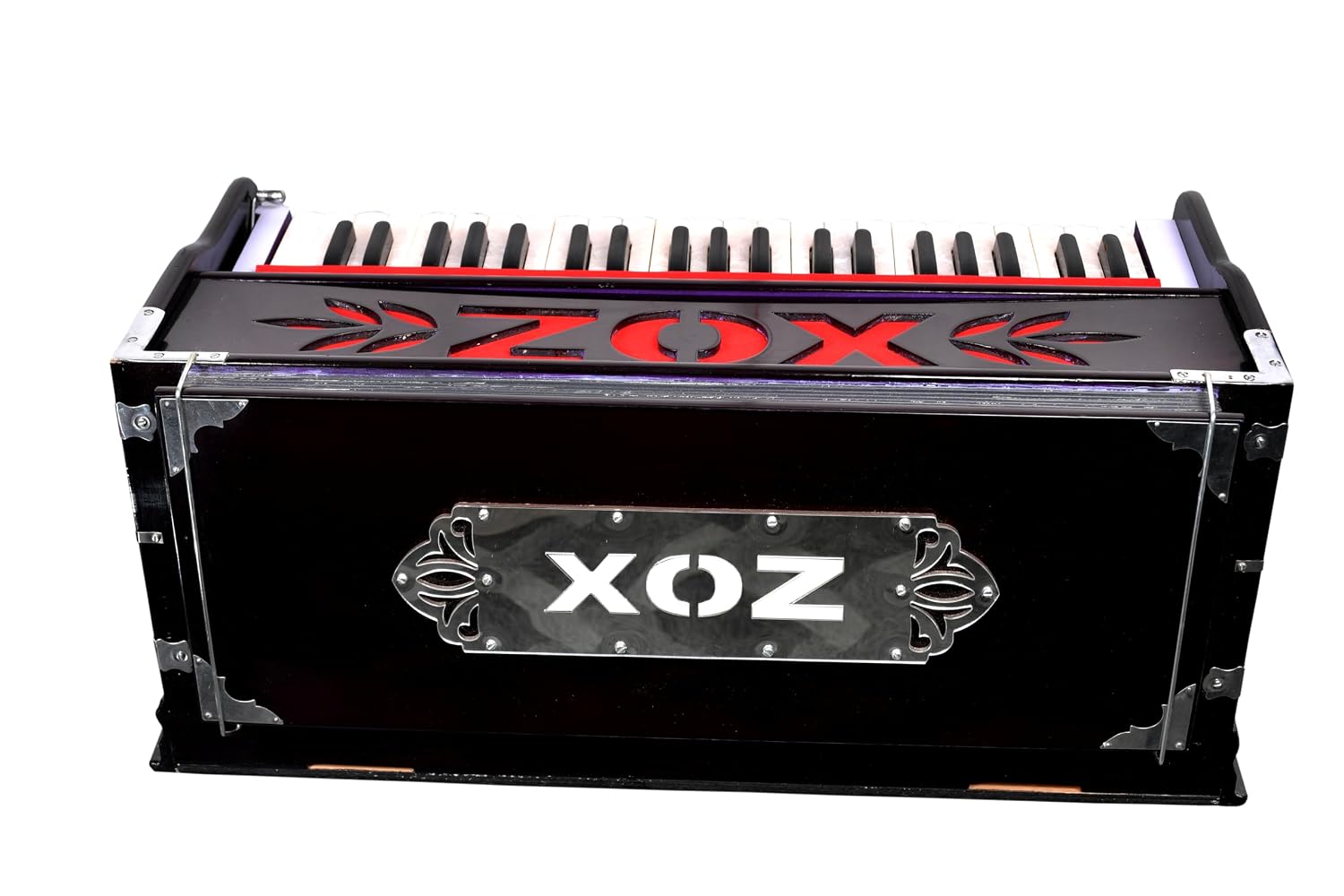 Harmonium Musical Instrument - 9 Stopper, Churidar Bellow, 42 Key, Two Reeds (Bass-Male), 3 1/2 Octave | Two Side Carry Handles, Jaali Frame On Keys