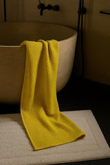 Drape&Luxe Gen-Z Towel Premium Waffle Cotton Bath Towel 600 Gsm | Super Soft & High Absorbency Towel, Quick Drying Large Size Towels (Buddha Gold) - Pack Of 1