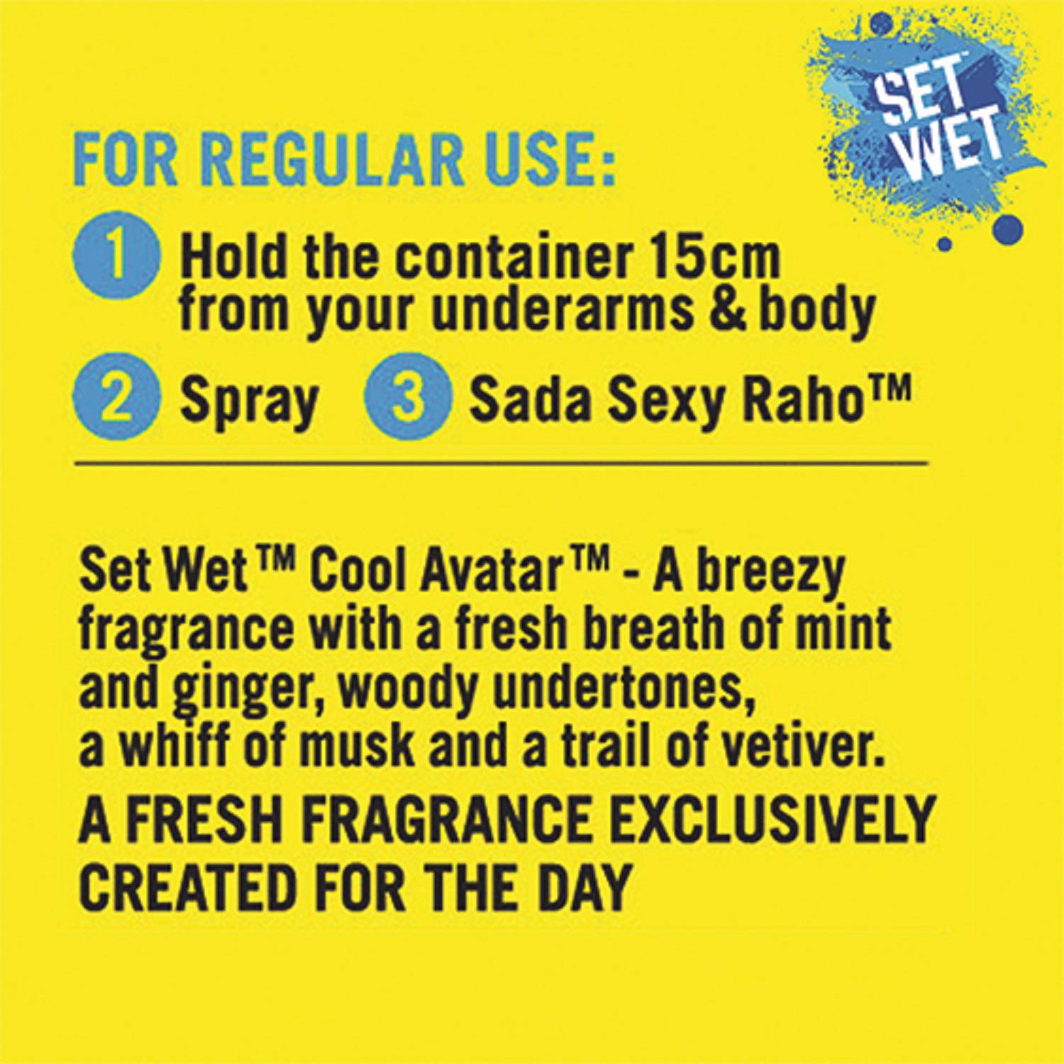 Set Wet Combo Of 3 Deodorant Spray Perfume For Men Cool + Action + Allure Avatar Each 150ml 5 Fl.oz.