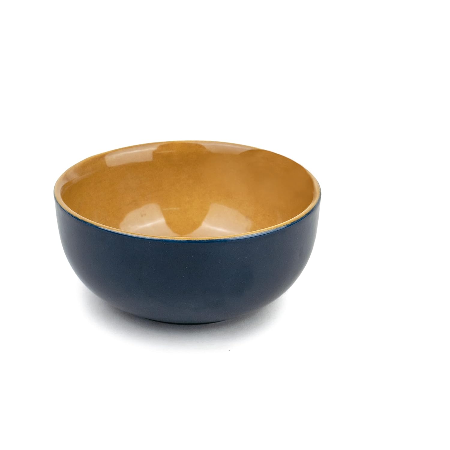 Ceramic Bowl Set Of 4 Pieces For Snacks - 330ml Each, Midnight Blue | Maggie Bowl, Noodle Bowl With Glossy Finish - Premium Stoneware | Microwave Safe & Dishwasher Safe