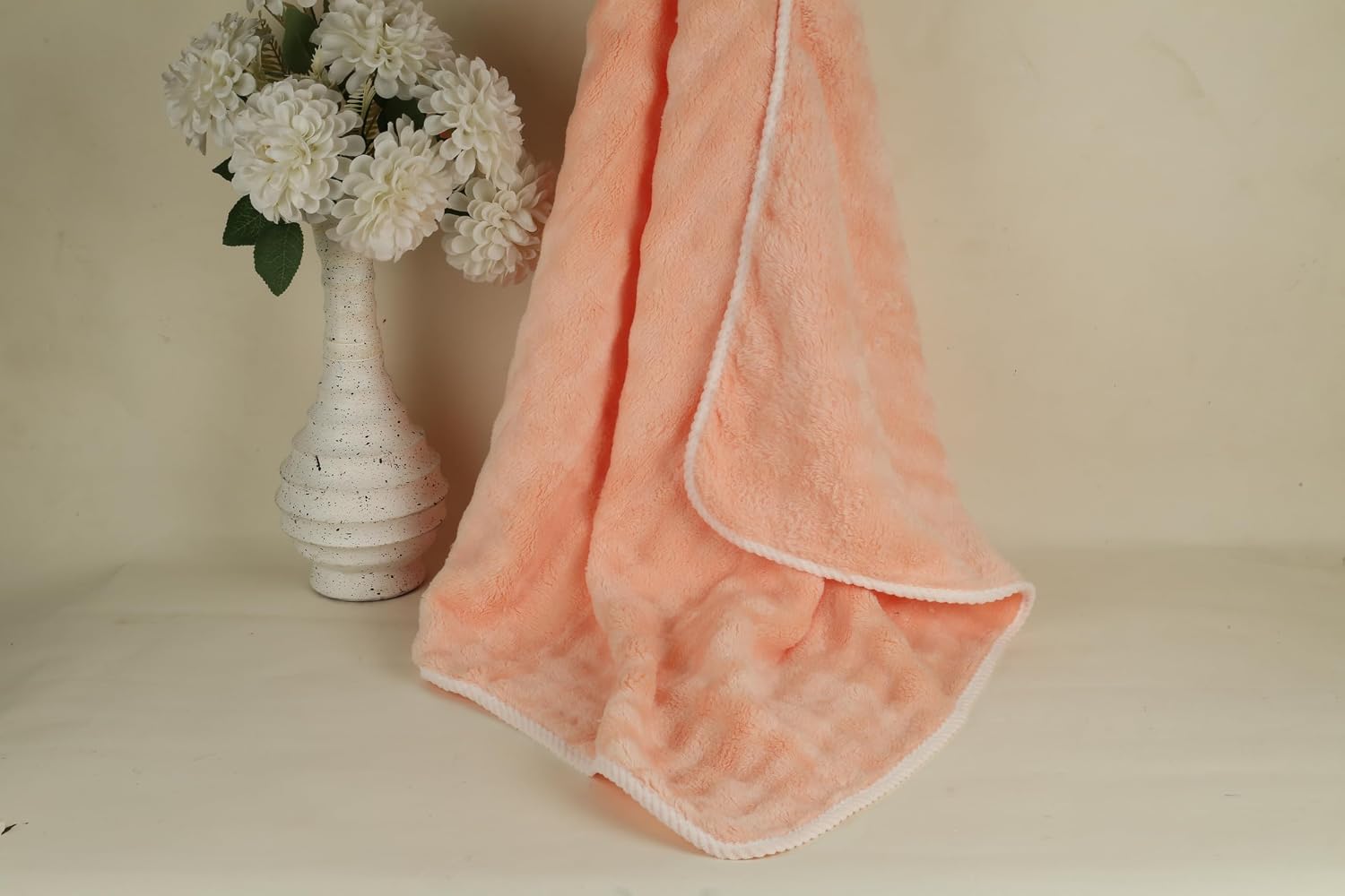 Hanker Bubble Luxury Feather Feel Bath Towel 400gsm | Instant Dry Fabric, Ultra-Soft & Plush Full Large Size Skin Friendly Fabric (Orange)