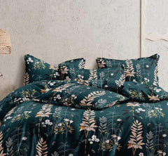 Printed Double Bedsheet For Super King Size With 2 Matching Pillow Covers - 108 X 108 Inches, Dark Green | 300 Thread Count Skin Friendly & Luxuriously Smooth To Touch Bedsheet