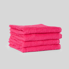 Kopa Quick Dry 100% Cotton Soft Terry Face Towel 640 Gsm | Quick Dry 100% Cotton Super Absorbent, Lightweight (D'Ross) Face Towel (Pink)- Pack Of 4