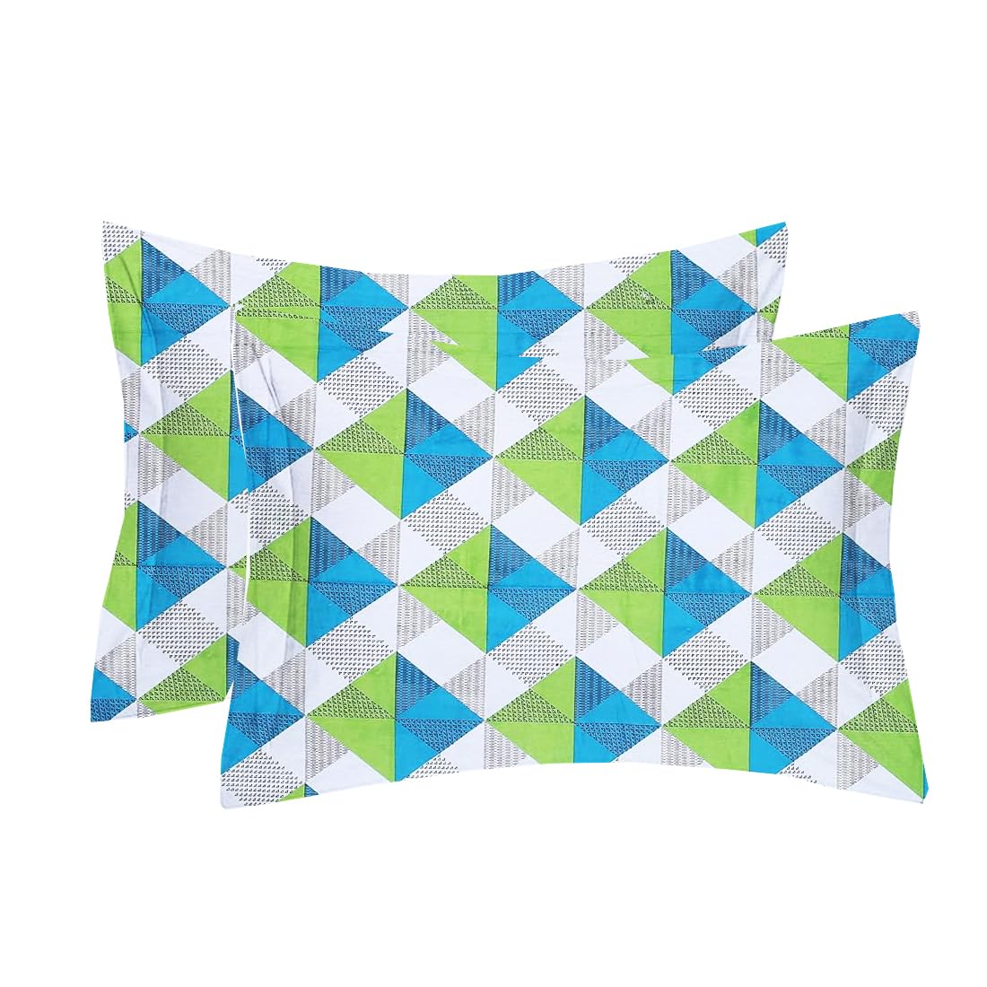 Printed King Size Bedsheet With 2 Matching Pillow Covers - 90 X 90 Inches, White & Green | Durable & Long-Lasting | Naturally Soft, Breathable, & Skin-Friendly