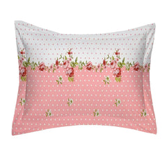 Floral Printed Single Bedsheet Size With 1 Pillow Cover - 60 X 90 Inches, Pink & White | Cotton Wrinkle Free Soft, Breathable | Durable & Long-Lasting