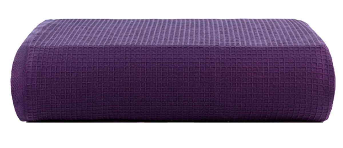 Casa Copenhagen Egyptian Cotton Waffle Large Bath Towel 500 Gsm (Dark Purple)