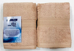 Bombay Dyeing Ultrx Zero Twist Plain Cotton Hand Towel 400 Gsm (Flax)- 2 Piece